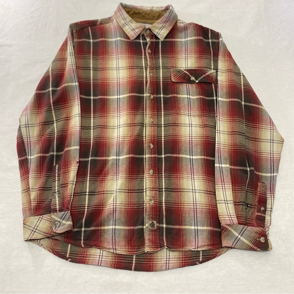 Legendary Whitetails Flannel Shirt Men's XLT Tall Buck Camp Plaid LS Brown Red